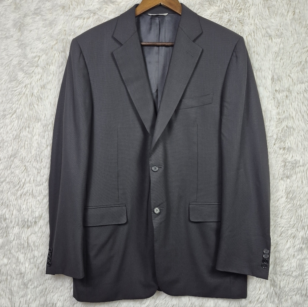 Canali‎ 1934 Men's 100% Wool Travel Water Resistant Black Italy 44L US